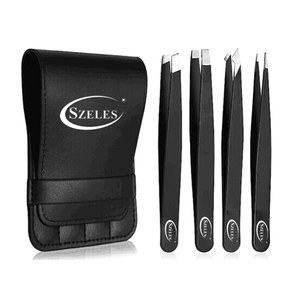 1.5mm Thickness High Quality Set Eyebrow Tweezers With Light Slanted Eyebrow Tweezers Stainless Steel Eyebrow Tweezers