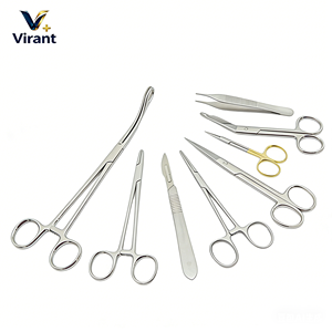 Stainless Steel Veterinary Surgery Instrument Set Includes Hemostatic Forceps Organize Cutting Kit For Animal Health