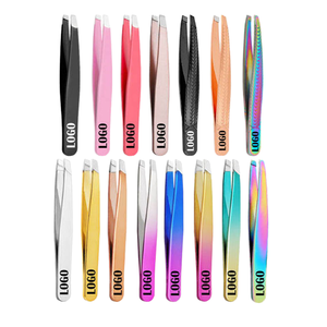 Maclura Best Rose Gold Grooming Kit Slanted Tip Stainless Steel Eyebrow Tweezer Set