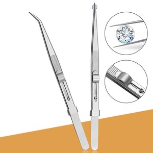 Adjustable Stainless Steel Diamond Jewelry Tweezers